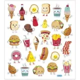 Sticker, Fast Food, Blatt 15x16,5 cm, 1 Bl.