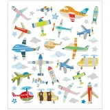 Sticker, Flugzeuge & Hubschrauber, Blatt 15x16,5 cm, ca. 42 Stk, 1 Bl.