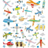 Sticker, Flugzeuge & Hubschrauber, Blatt 15x16,5 cm, 1 Bl.