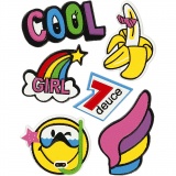 Weiche Aufkleber, Cool girl, Blatt 12,2x17,75 cm, 1 Bl.