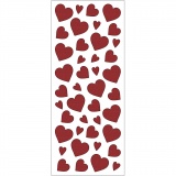 Sticker mit Glitter, Herzen, 10x24 cm, Rot, 2 Bl./ 1 Pck