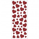 Sticker mit Glitter, Herzen, Blatt 10x24 cm, Rot, 2 Bl./ 1 Pck