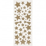 Sticker mit Glitter, Sterne, 10x24 cm, Gold, 2 Bl./ 1 Pck
