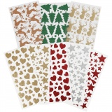 Sticker mit Glitter, Blatt 10x24+12x18,5 cm, 8 Bl./ 1 Pck
