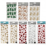 Sticker mit Glitter, Blatt 10x24+12x18,5 cm, 8 Bl./ 1 Pck