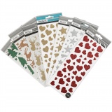 Sticker mit Glitter, Blatt 10x24+12x18,5 cm, 8 Bl./ 1 Pck
