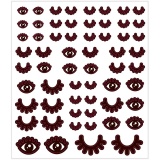 Sticker, Augen, Blatt 15x16,5 cm, 1 Bl.