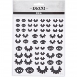 Sticker, Augen, Blatt 15x16,5 cm, 1 Bl.