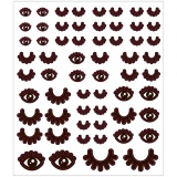 Sticker, Augen, Blatt 15x16,5 cm, 1 Bl.