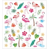 Sticker, Flamingo, Blatt 15x16,5 cm, ca. 37 Stk, 1 Bl.