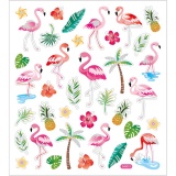 Sticker, Flamingo, Blatt 15x16,5 cm, 1 Bl.