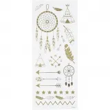 Sticker 'Thank you', Indianer-Motive, Blatt 10x24 cm, ca. 17 Stk, Gold, 1 Bl.