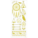 Sticker 'Thank you', Indianer-Motive, Blatt 10x24 cm, Gold, 1 Bl.