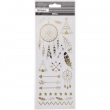 Sticker 'Thank you', Indianer-Motive, Blatt 10x24 cm, Gold, 1 Bl.