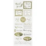 Sticker 'Thank you', Thank you, Blatt 10x24 cm, ca. 19 Stk, Gold, 1 Bl.