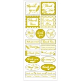 Sticker 'Thank you', Thank you, Blatt 10x24 cm, Gold, 1 Bl.