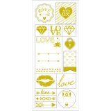 Sticker 'Thank you', Love, Blatt 10x24 cm, Gold, 1 Bl.