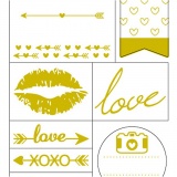 Sticker 'Thank you', Love, 10x24 cm, Gold, 1 Bl.