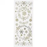 Sticker 'Thank you', Weihnachtssterne, Blatt 10x24 cm, ca. 29 Stk, Gold, 1 Bl.