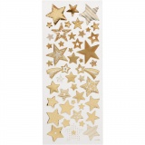 Sticker Thank you, Sterne, Blatt 10x24 cm, Gold, 1 Bl.