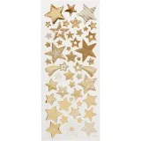 Sticker 'Thank you', Sterne, Blatt 10x24 cm, ca. 52 Stk, Gold, 1 Bl.