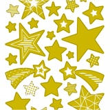 Sticker 'Thank you', Sterne, 10x24 cm, Gold, 1 Bl.