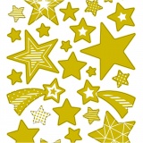Sticker 'Thank you', Sterne, Blatt 10x24 cm, Gold, 1 Bl.