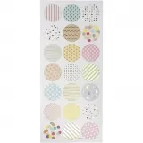 Sticker, Pastelltöne, B 30 mm, Blatt 10x23 cm, ca. 21 Stk, 1 Bl.