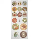 Sticker, Waldtiere, Blatt 10x23 cm, ca. 16 Stk, 1 Bl.