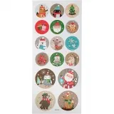 Sticker mit Weihnachtsmotiven, Weihnachten, B 30+40 mm, Blatt 10x23 cm, ca. 16 Stk, 1 Bl.