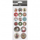 Sticker mit Weihnachtsmotiven, Weihnachten, Blatt 10x23 cm, 1 Bl.