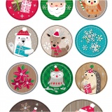 Sticker mit Weihnachtsmotiven, Weihnachten, Blatt 10x23 cm, 1 Bl.