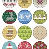 Sticker mit Weihnachtsmotiven, Weihnachtliche Stickerei, Blatt 10x23 cm, 1 Bl.