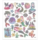 Sticker, Meerjungfrauen, Blatt 15x16,5 cm, ca. 32 Stk, 1 Bl.