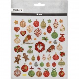 Sticker, Weihnachtsmotive, Blatt 15x16,5 cm, 1 Bl.