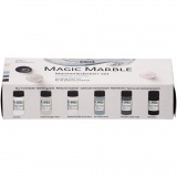 Magic Marble Marmorierfarbe, sanfte, dezente Farben, 6x20 ml/ 1 Pck