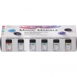 Magic Marble Marmorierfarbe, Metallic-Farben, 6x20 ml/ 1 Pck