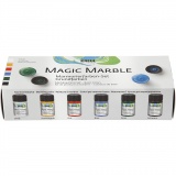 Magic Marble Marmorierfarbe, Standard-Farben, 6x20 ml/ 1 Pck