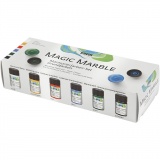 Magic Marble Marmorierfarbe, Standard-Farben, 6x20 ml/ 1 Pck