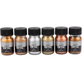Art Metal Farbe, 5102, 5104, 5106, 5108, 5109, 5110, Metallic-Farben, 6x30 ml/ 1 Pck