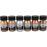 Art Metal Farbe, Nr. 5102, 5104, 5106, 5108, 5109, 5110, Metallic-Farben, 6x30 ml/ 1 Pck
