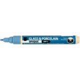 Glas- und Porzellanmalstift, Strichstärke 2-4 mm, Deckend, Hellblau, 1 Stk