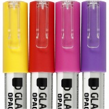 Glas-/Porzellanmalstift, Strichstärke 1-2 mm, Halbdeckend, Orange, Flieder, Rosa, Gelb, 4 Stk/ 1 Pck
