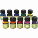 A-Color Glas-/Porzellanfarbe, Sortierte Farben, 10x30 ml/ 1 Pck