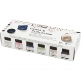 Glas- und Porzellanfarbe - Sortiment, Sortierte Farben, 6x20 ml/ 1 Pck