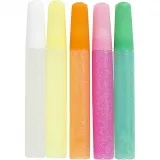 Glitzerkleber, Pastellfarben, 5x10 ml/ 1 Pck
