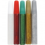 Glitzerkleber, Sortierte Farben, 5x10 ml/ 1 Pck