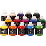 Acrylfarbe Glänzend, Sortierte Farben, 15x500 ml/ 1 Pck