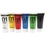 A-Color Acrylfarbe , Glänzend, Standard-Farben, 6x20 ml/ 1 Pck