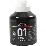 Acrylfarbe, glänzend, Schwarz, 500 ml/ 1 Fl.